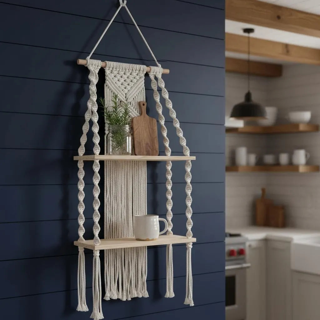 Macrame Wall Shelf Boho 