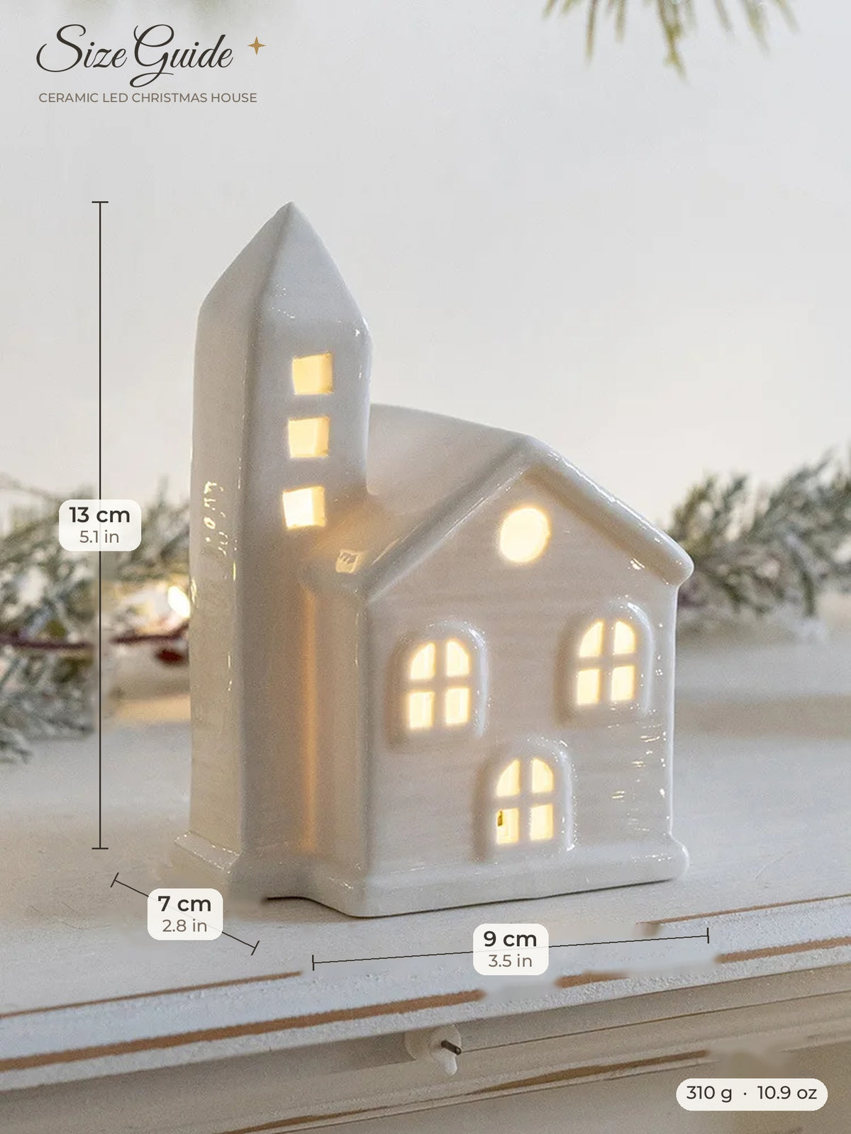 LED Ceramic Christmas Village House
