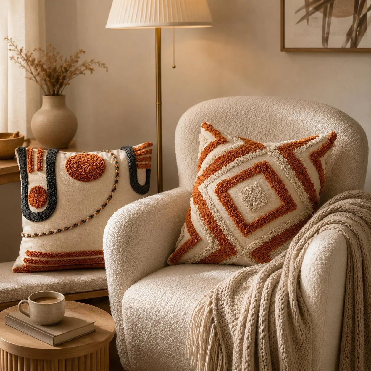 Boho Tufted Pillow Cover