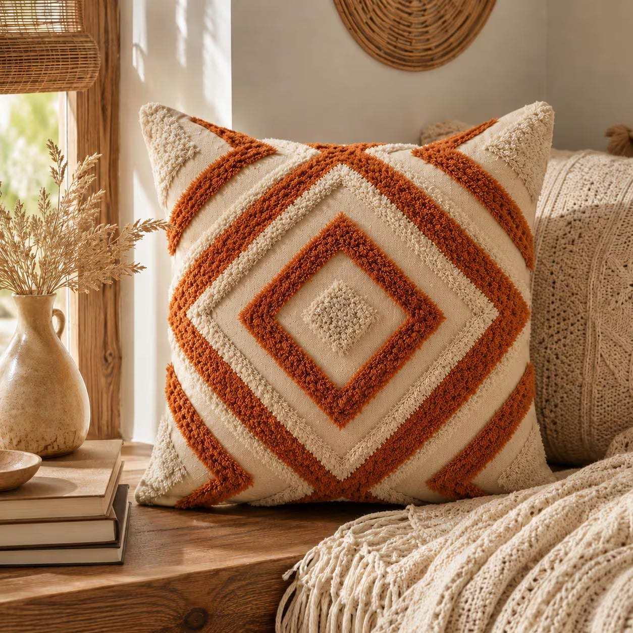 Boho Tufted Pillow Cover