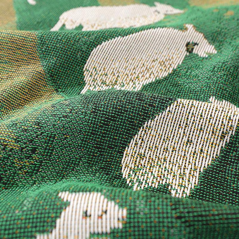 Boho Vintage Woven Sheep Tapestry Throw Blanket