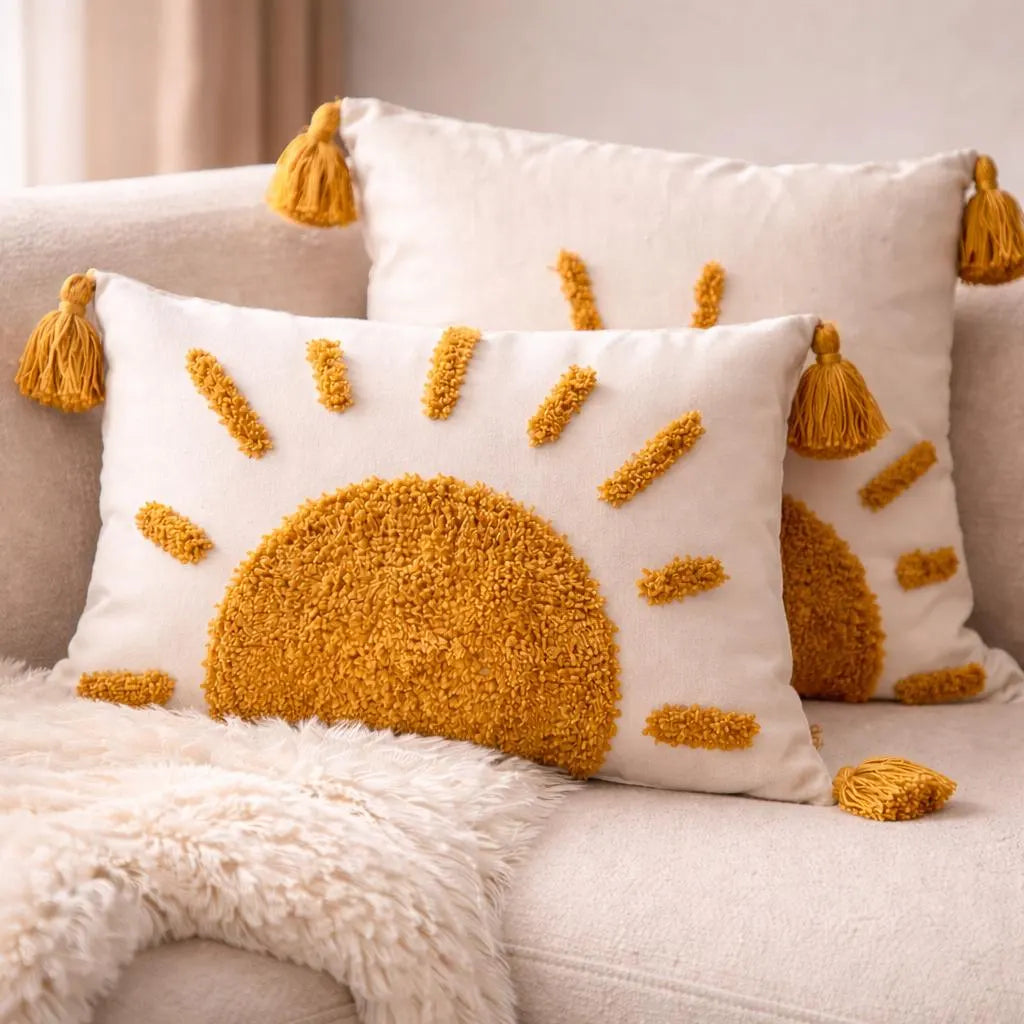 Boho Sun Pillow Cover