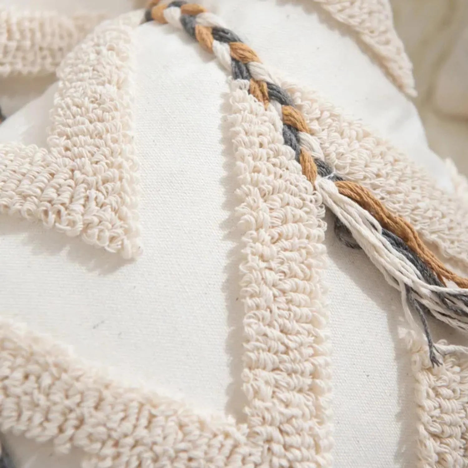 Cream Boho Tufted Pillow Covers