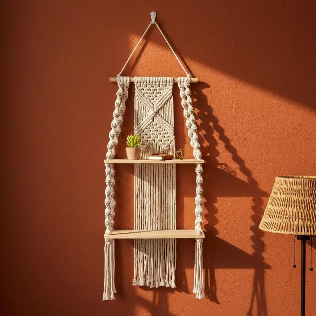 Macrame Wall Shelf Boho 