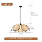 Rattan Woven Petal Pendant Lamp LED 3