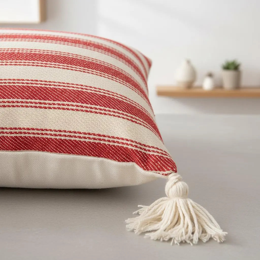 Boho Farmhouse Striped Cushion Cover 