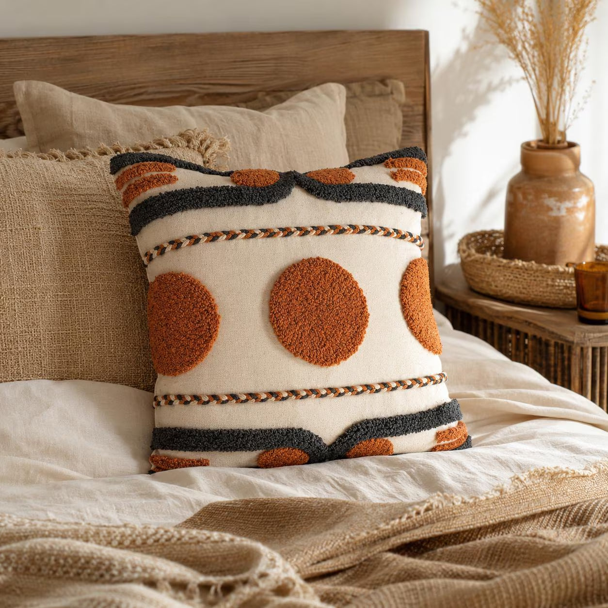 Boho Tufted Pillow Cover