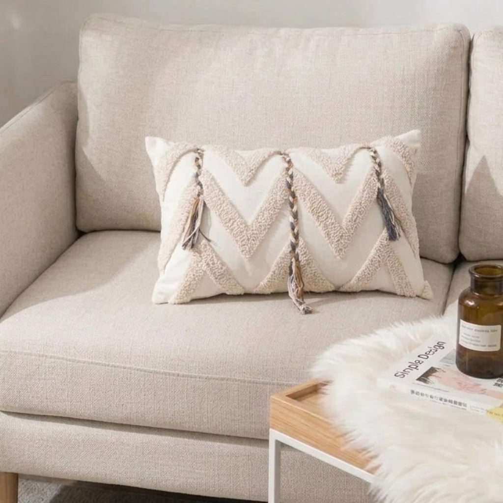 Cream Boho Tufted Pillow Covers