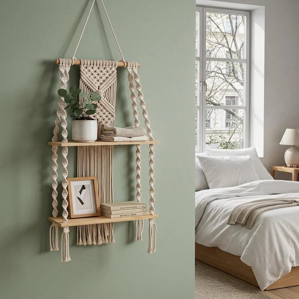 Macrame Wall Shelf Boho 