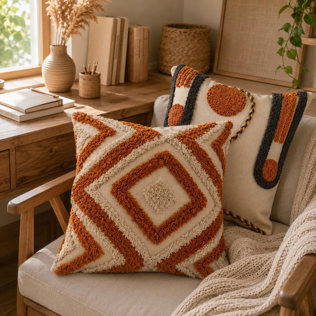 Boho Tufted Pillow Cover