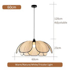 Rattan Woven Petal Pendant Lamp LED 3