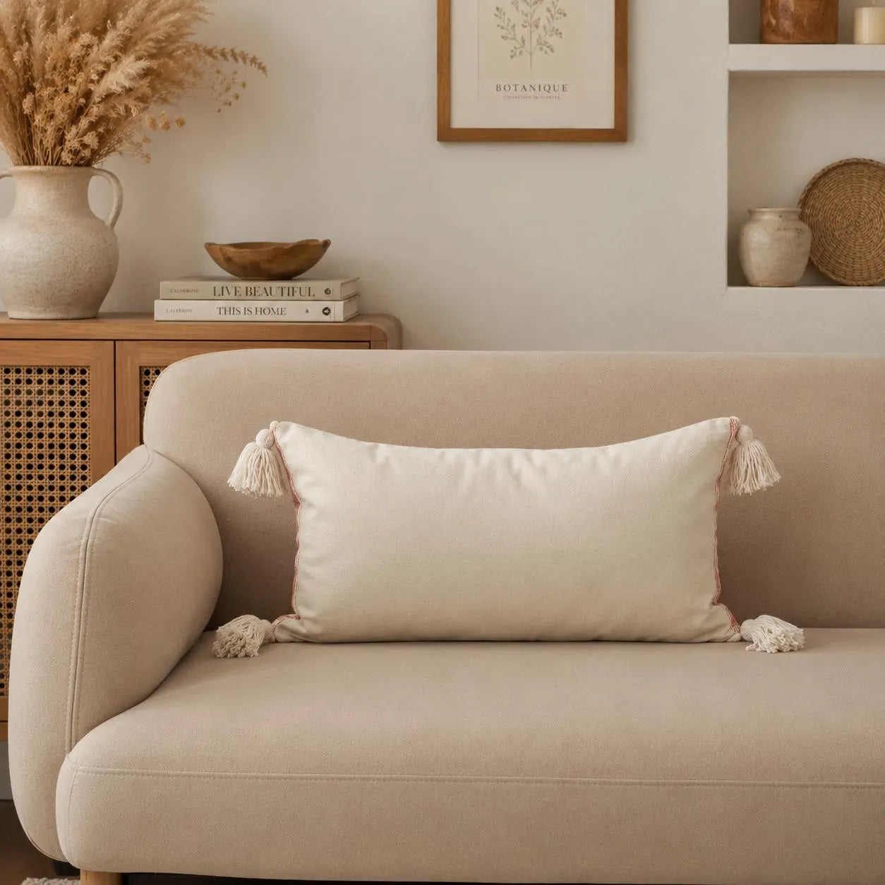 Boho Farmhouse Striped Cushion Cover 
