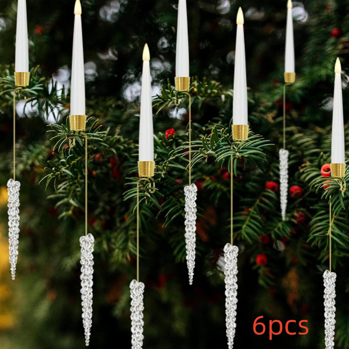 Christmas Candle LED Indoor Holiday Christmas Tree Ornaments Festive Atmosphere Decoration Christmas Pendant