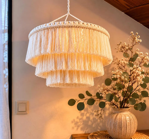 Bohemian Macrame Tassel Lampshade
