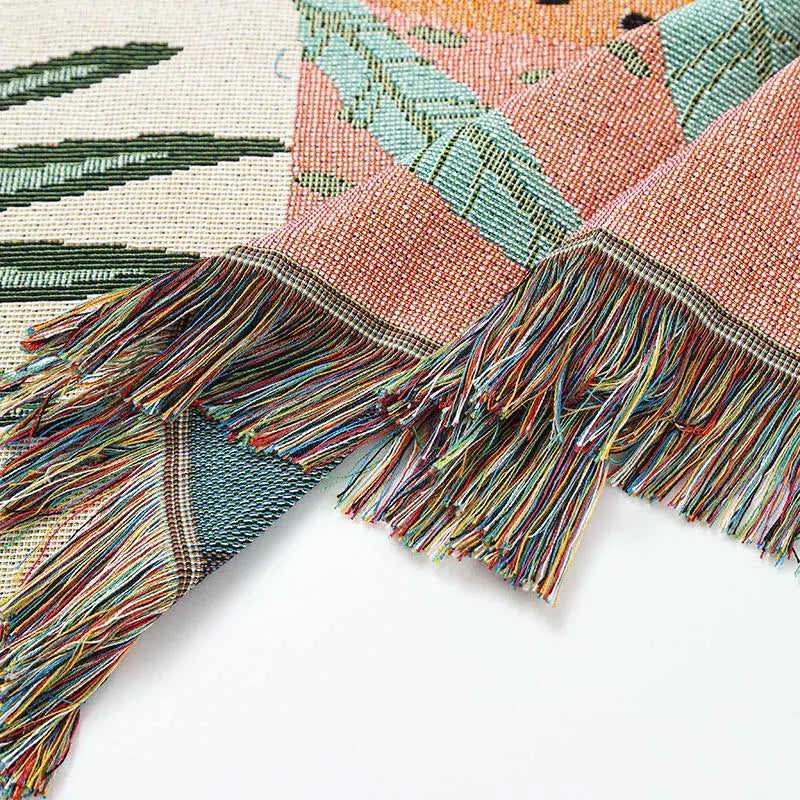 Boho Woven Leopard Lady Blanket