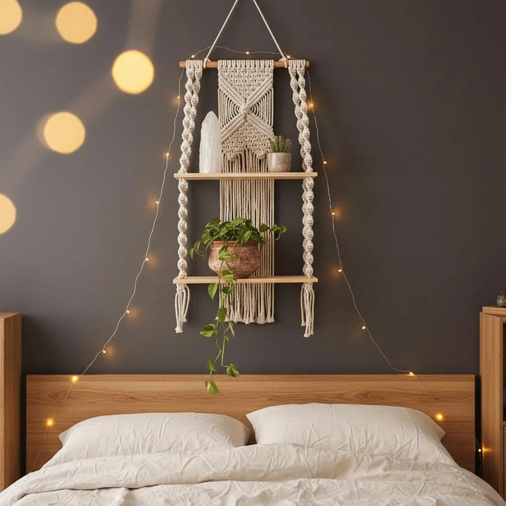 Macrame Wall Shelf Boho 