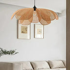 Rattan Woven Petal Pendant Lamp LED 3