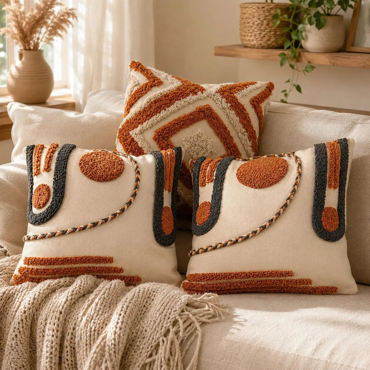 Boho Tufted Pillow Cover