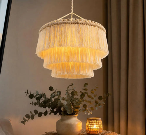 Bohemian Macrame Tassel Lampshade