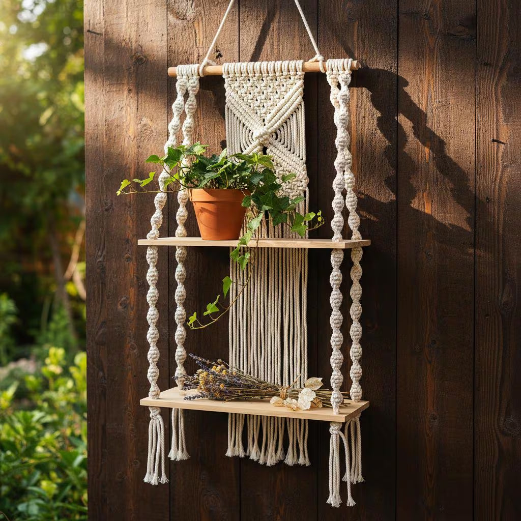 Macrame Wall Shelf Boho 