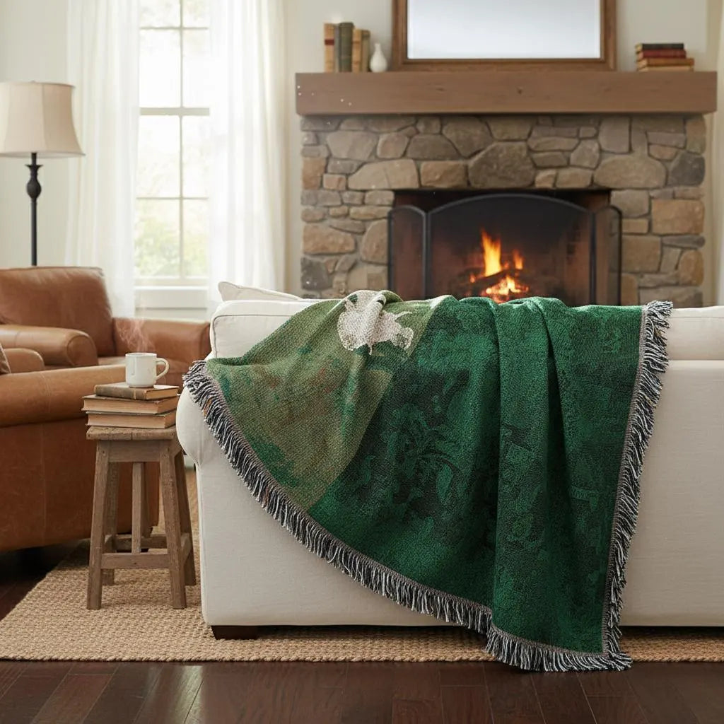 Boho Vintage Woven Sheep Tapestry Throw Blanket
