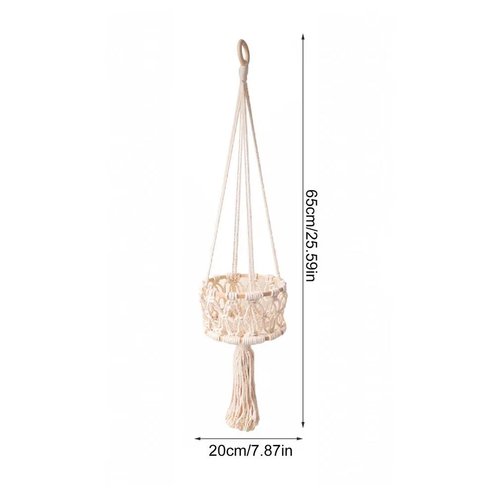 Hanging Fruit Basket Basket Rope Macrame Wall Hanging Fruit Hanger Hanging Baskets Handmade Home Garden Balcony Decor