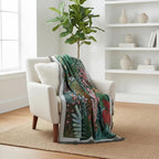 Boho Tropical Leaf Woven Throw Blanket