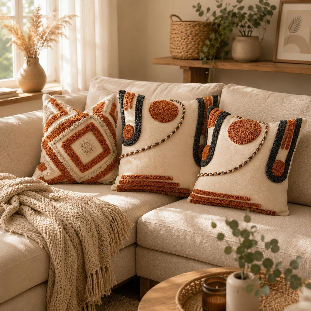 Boho Tufted Pillow Cover