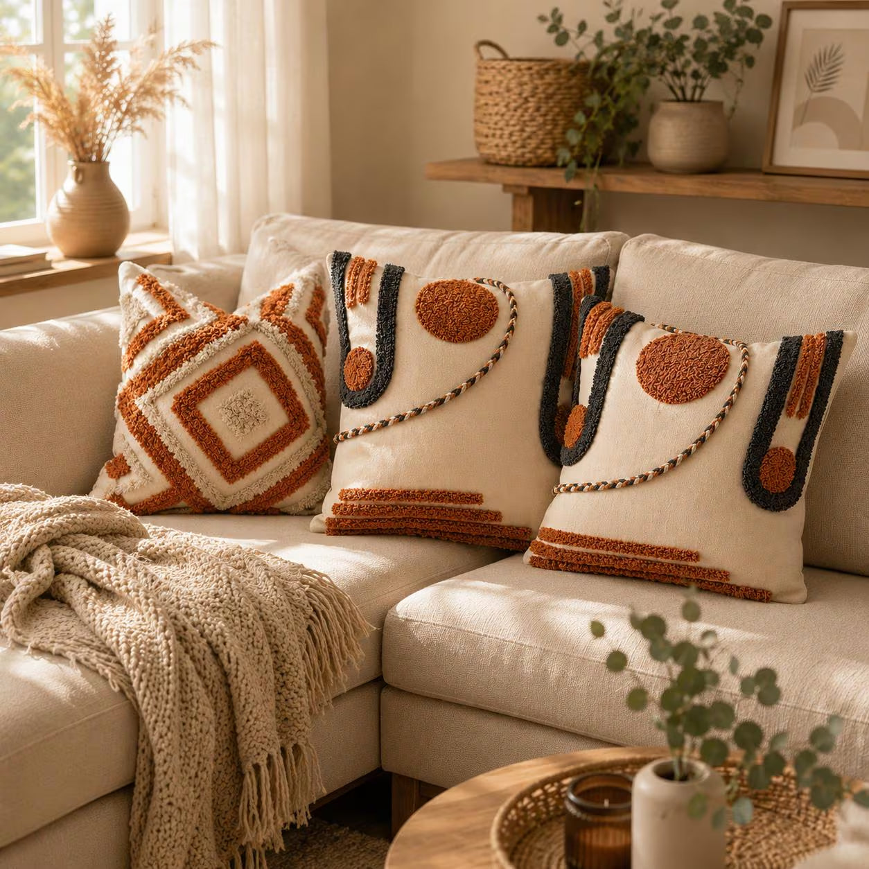 Boho Tufted Pillow Cover