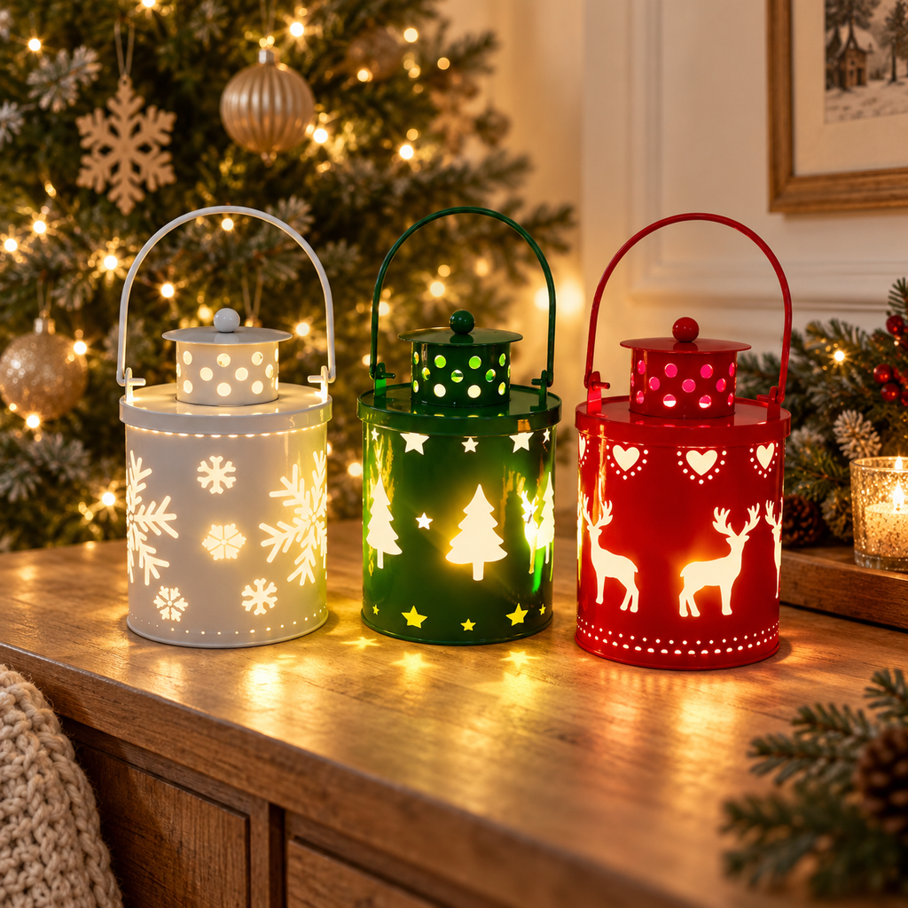 Nordic Wrought Iron LED Candle Lantern