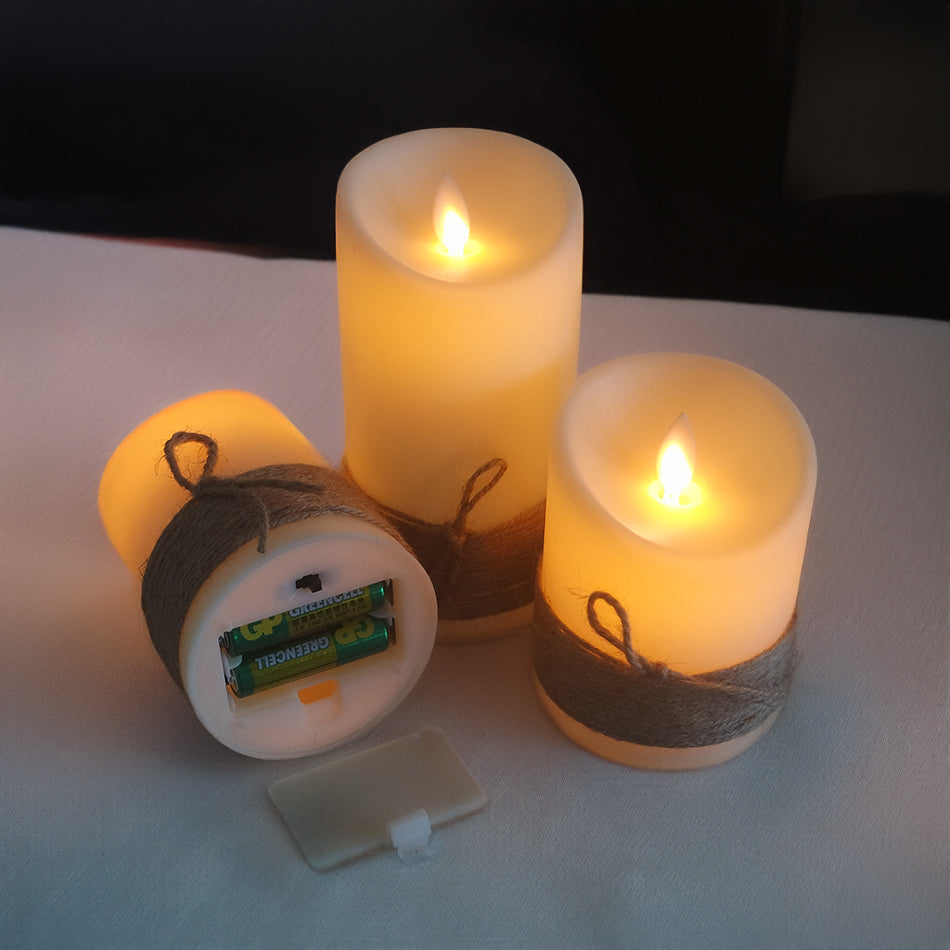 Boho LED Candles Set of 3