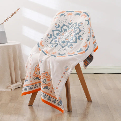 Bohemian Floral Bath Towel for Women Children, Soft Cotton Gauze, Bathroom, High Quality, 70*140