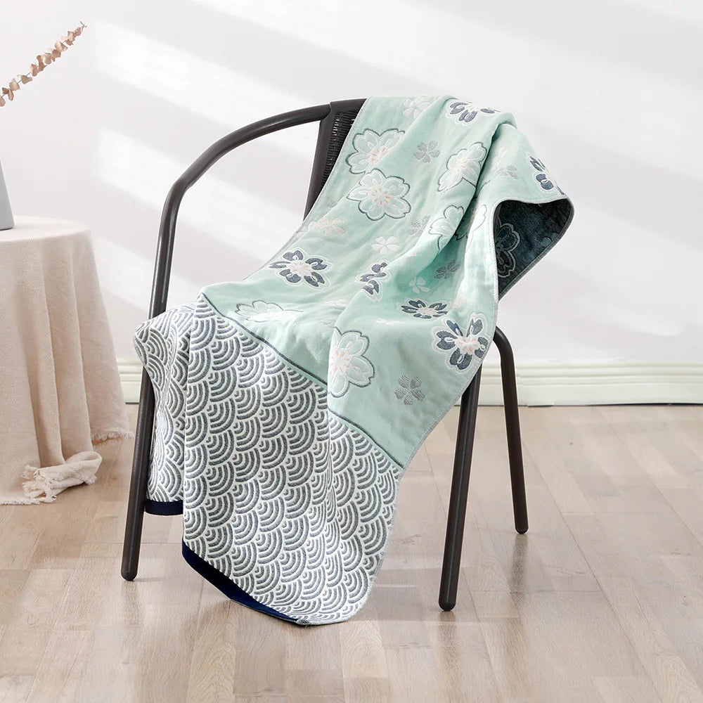 Bohemian Floral Bath Towel for Women Children, Soft Cotton Gauze, Bathroom, High Quality, 70*140