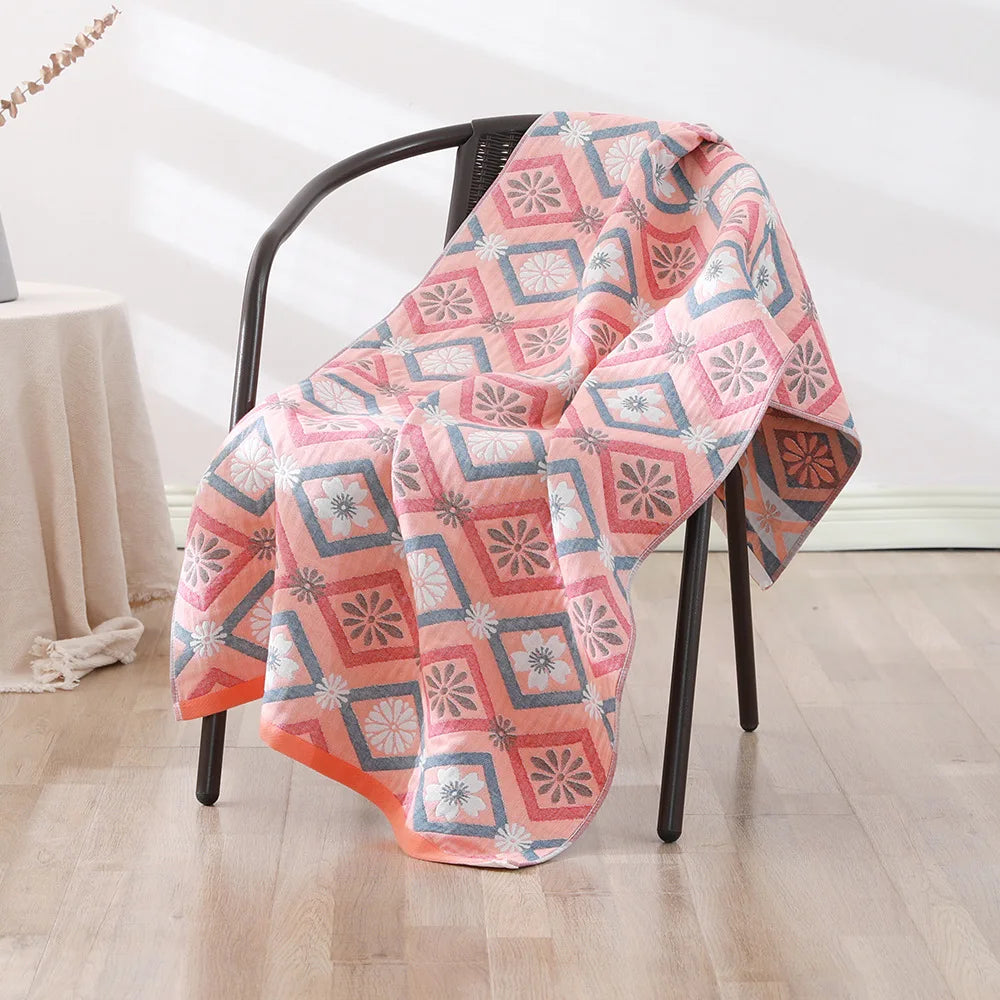 Bohemian Floral Bath Towel for Women Children, Soft Cotton Gauze, Bathroom, High Quality, 70*140