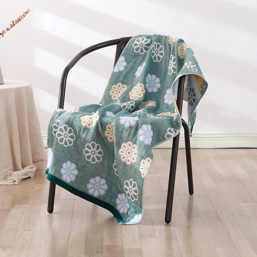 Bohemian Floral Bath Towel for Women Children, Soft Cotton Gauze, Bathroom, High Quality, 70*140
