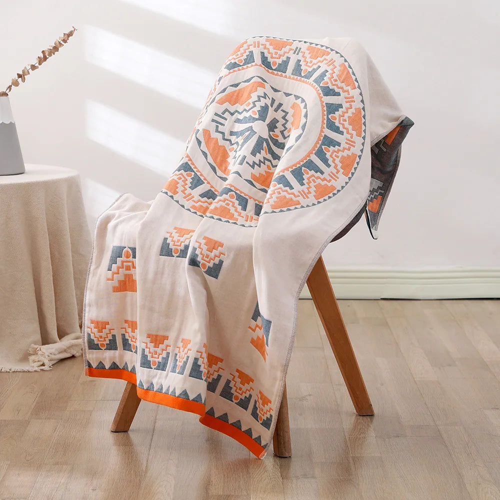 Bohemian Floral Bath Towel for Women Children, Soft Cotton Gauze, Bathroom, High Quality, 70*140