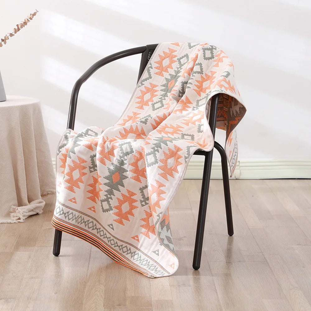 Bohemian Floral Bath Towel for Women Children, Soft Cotton Gauze, Bathroom, High Quality, 70*140