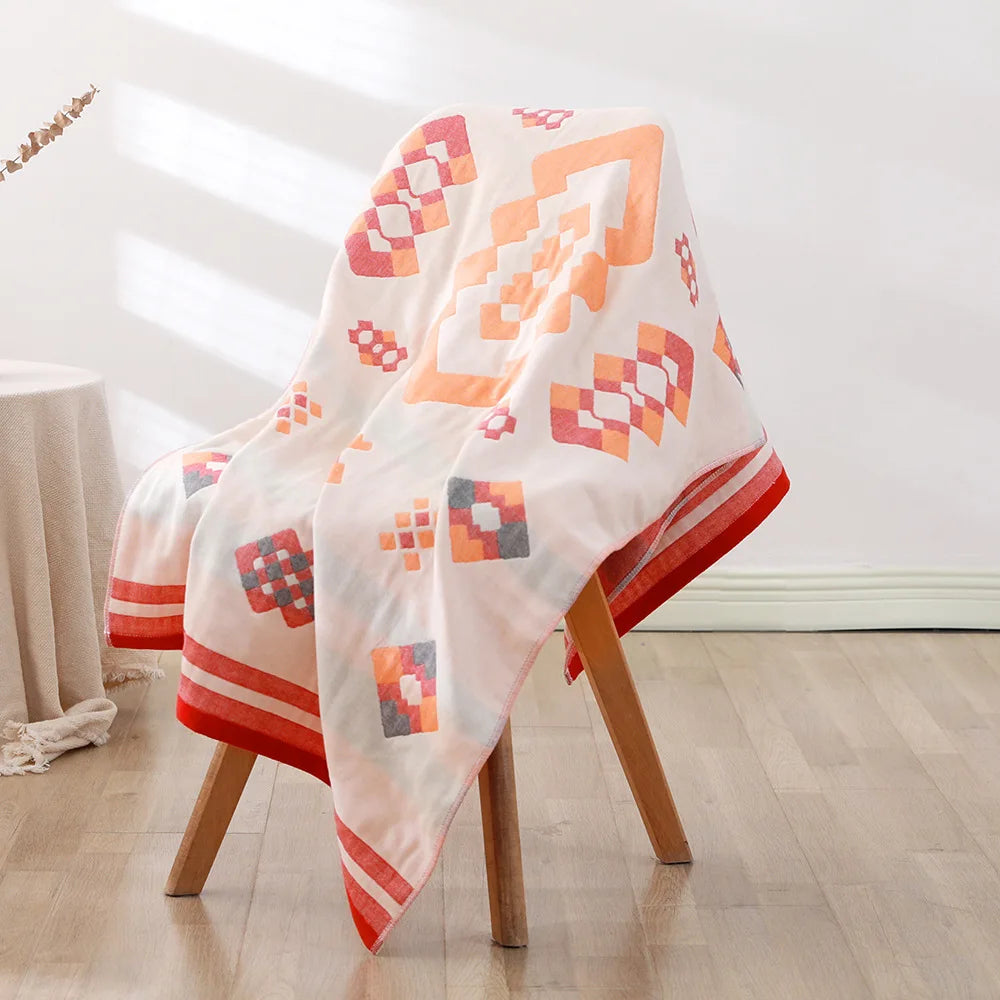 Bohemian Floral Bath Towel for Women Children, Soft Cotton Gauze, Bathroom, High Quality, 70*140