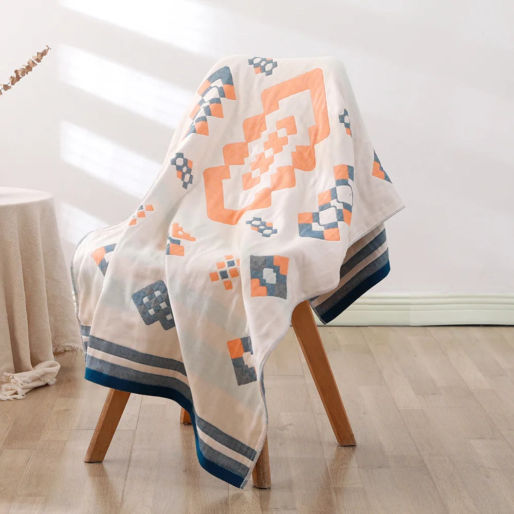 Bohemian Floral Bath Towel for Women Children, Soft Cotton Gauze, Bathroom, High Quality, 70*140