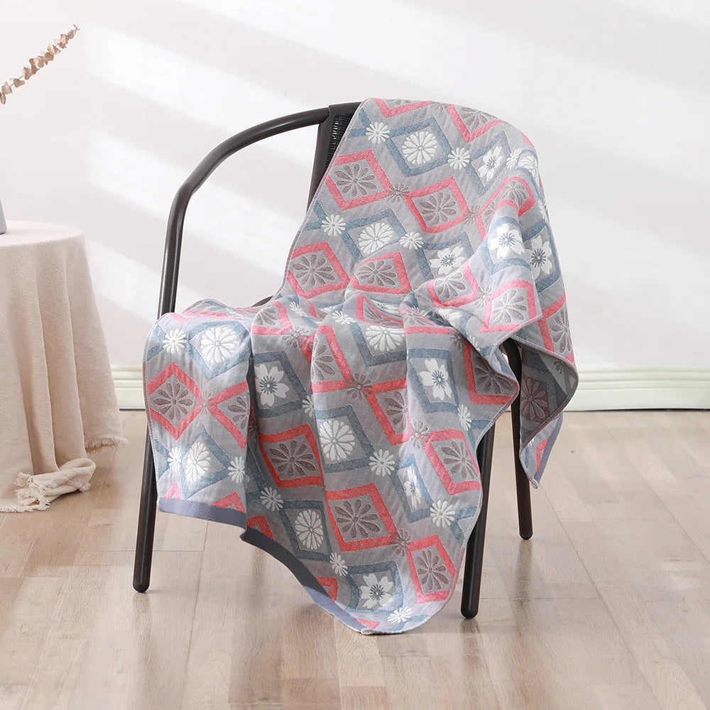 Bohemian Floral Bath Towel for Women Children, Soft Cotton Gauze, Bathroom, High Quality, 70*140
