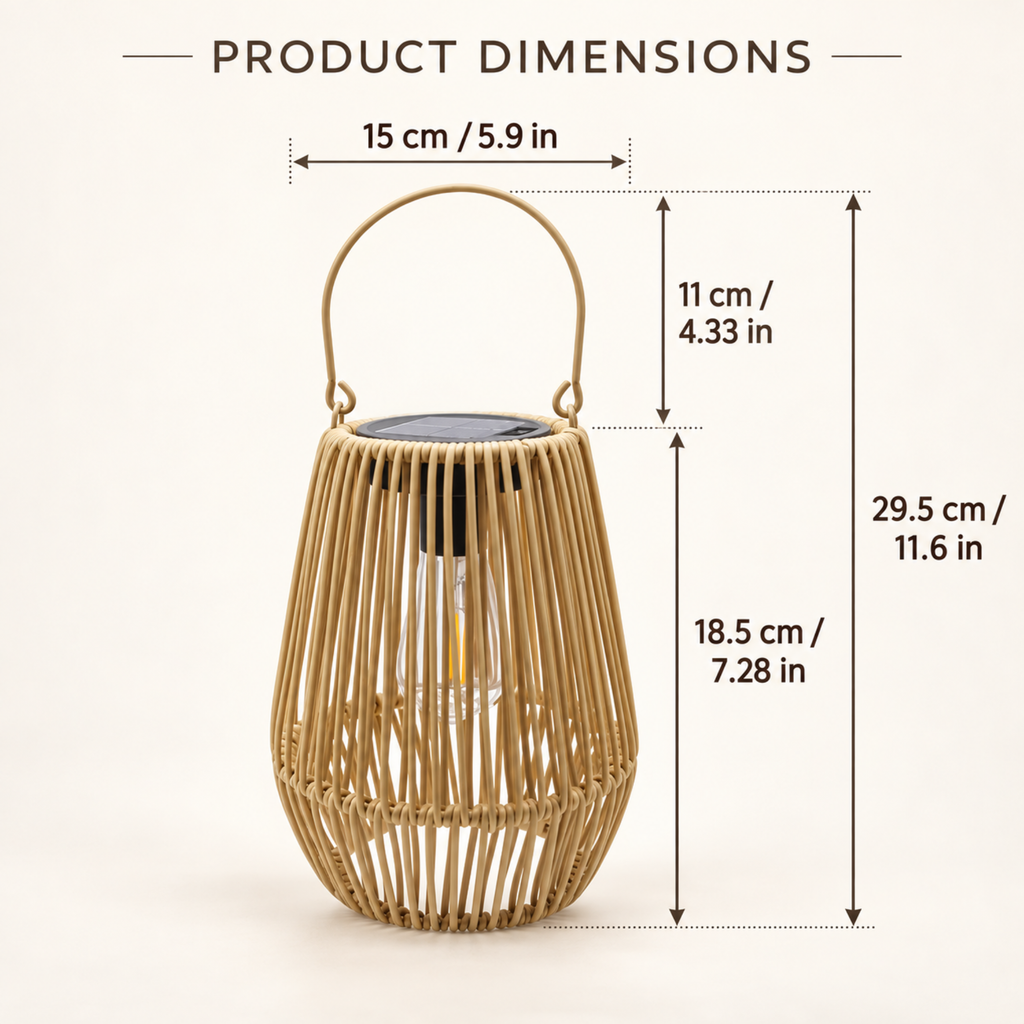 Boho Rattan Waterproof Garden Solar Light