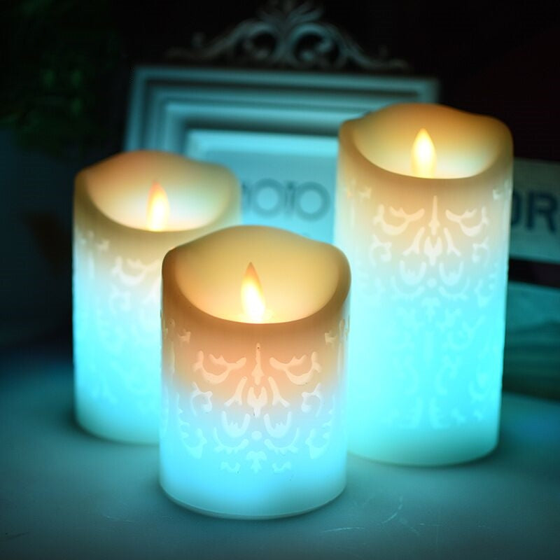 Moroccan Carved LED Pillar Candles