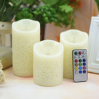 Moroccan Carved LED Pillar Candles
