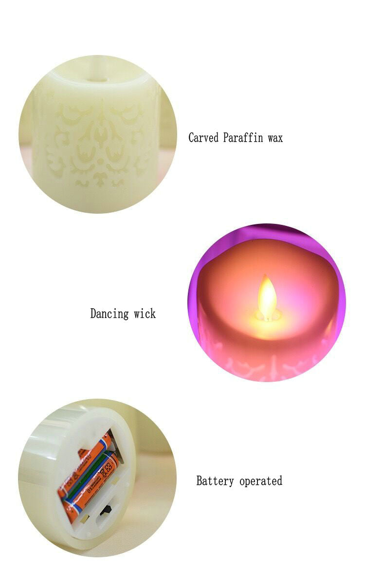 Moroccan Carved LED Pillar Candles