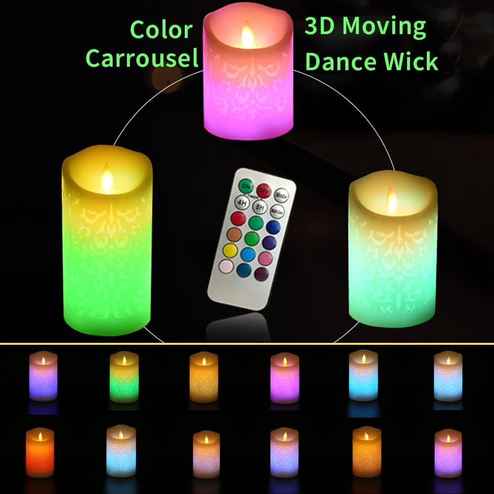 Moroccan Carved LED Pillar Candles