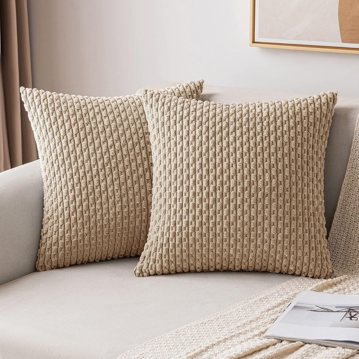Corduroy Striped Pillow Covers