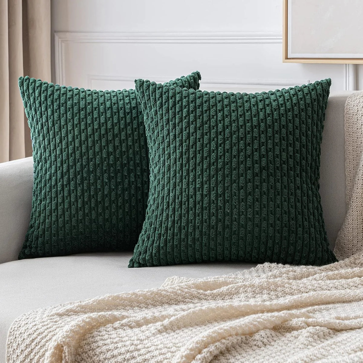 Corduroy Striped Pillow Covers
