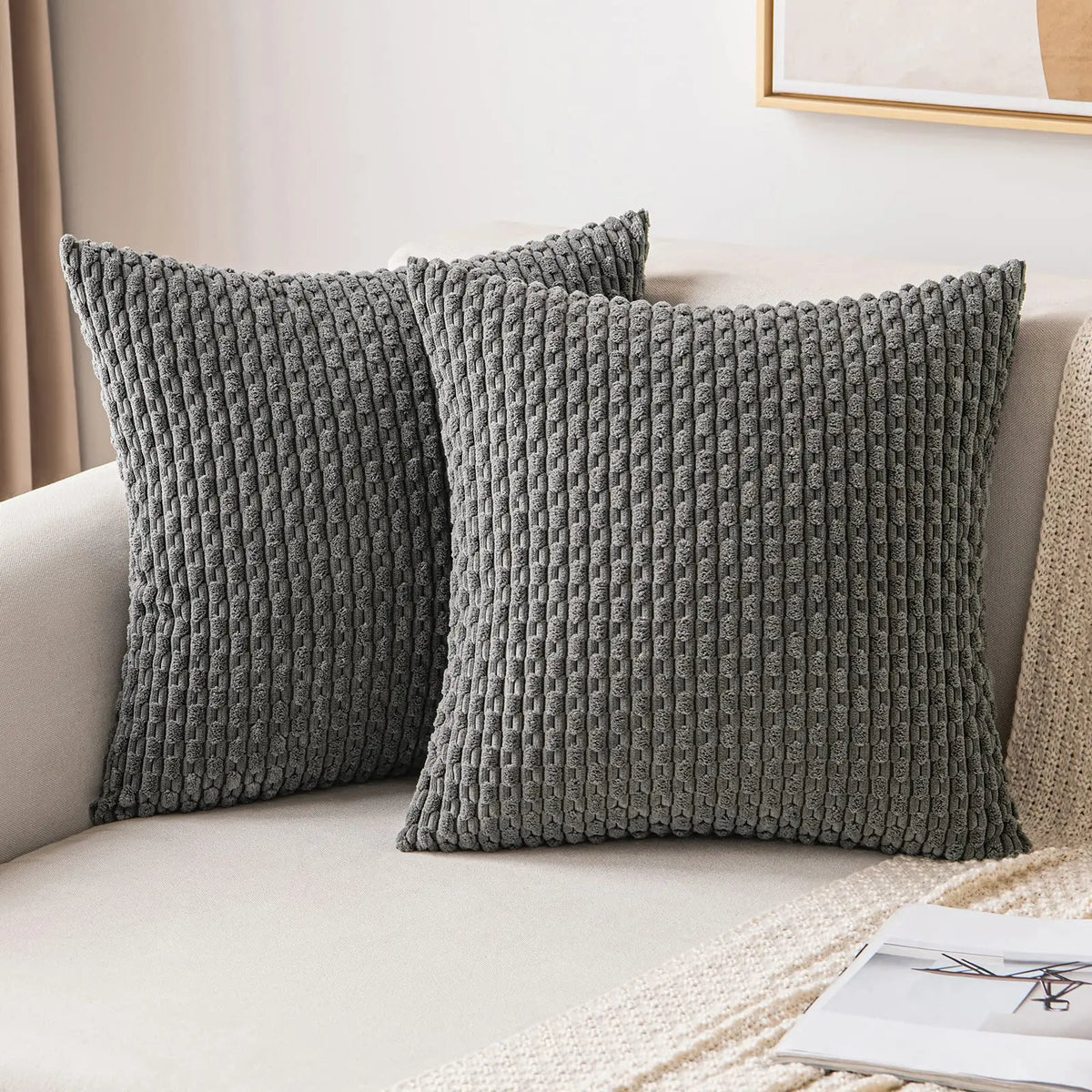 Corduroy Striped Pillow Covers