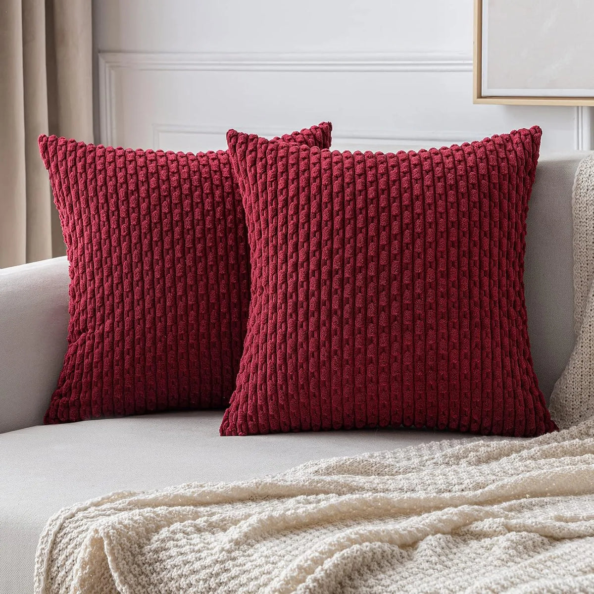 Corduroy Striped Pillow Covers