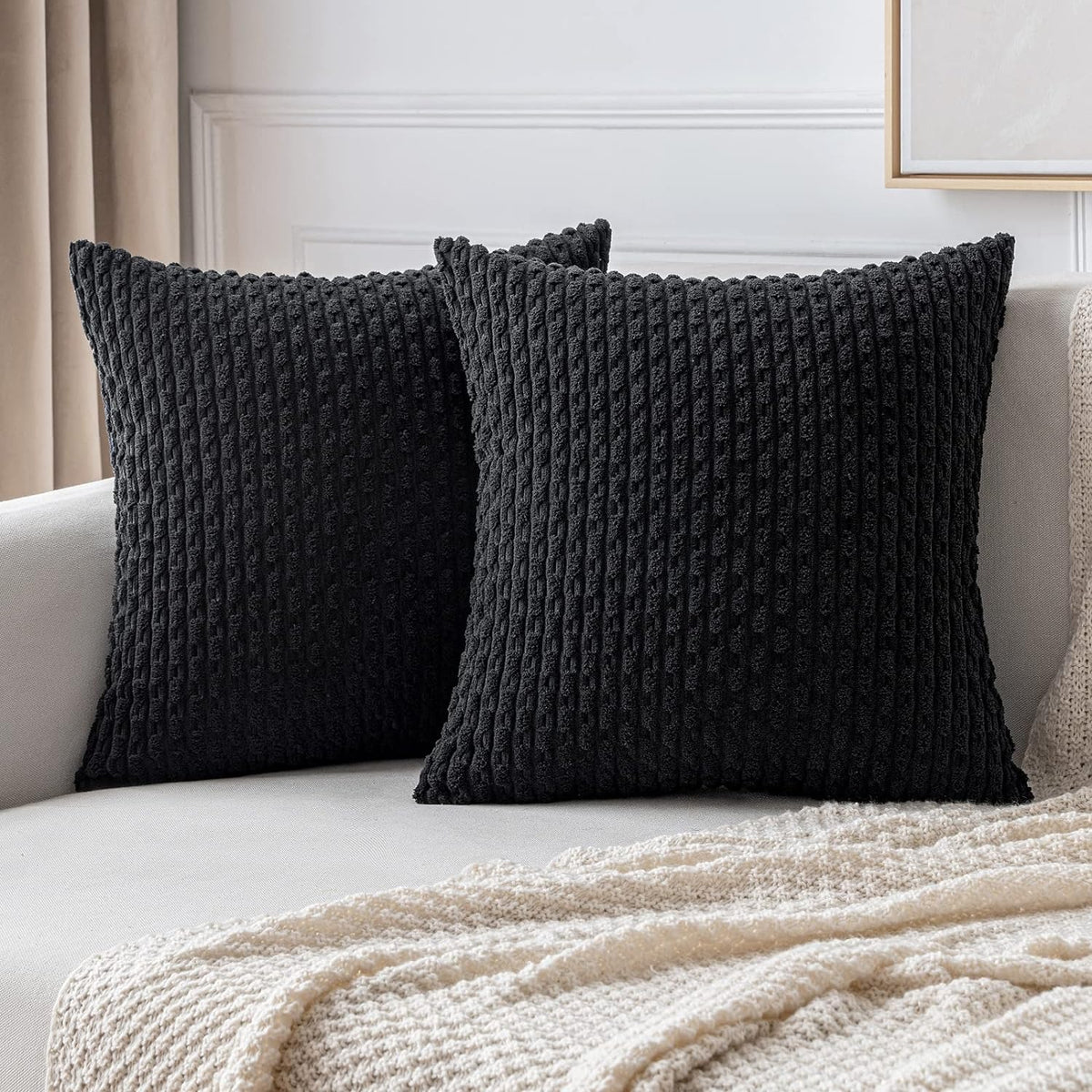 Corduroy Striped Pillow Covers